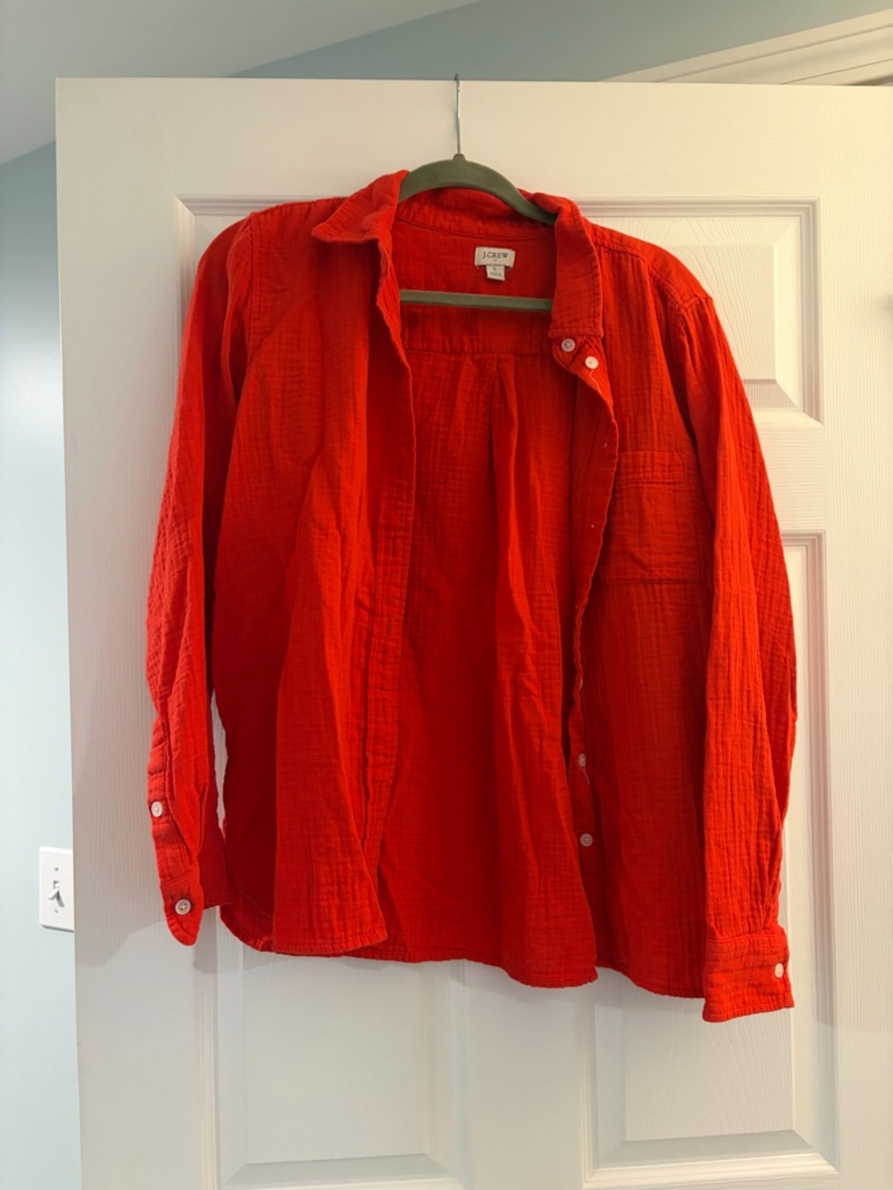 J. Crew Women’s Vibrant Red Lightweight Button-Down Shirt
